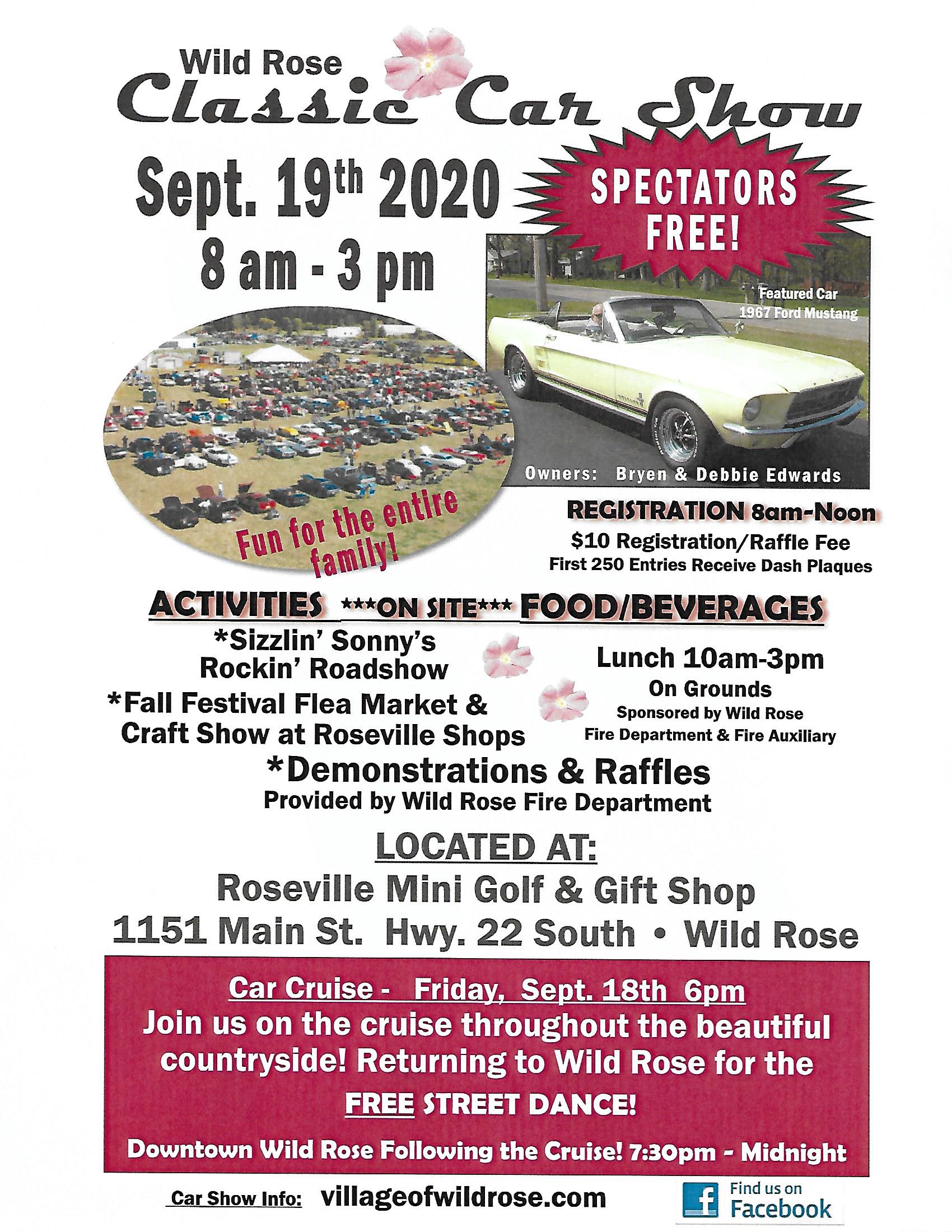 Classic Car Show Village of Wild Rose, Waushara County, Wisconsin